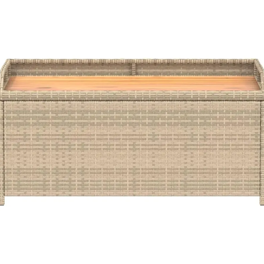 vidaXL - Opbergbankje bruin - Poly rattan en acaciahout - 100x50x52 cm