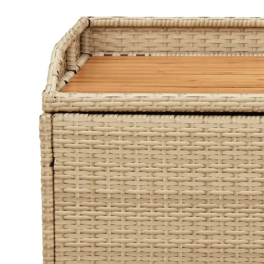 vidaXL - Opbergbankje bruin - Poly rattan en acaciahout - 100x50x52 cm