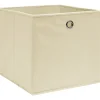 vidaXL - Opbergbox - Crème - Stof - 4 stuks