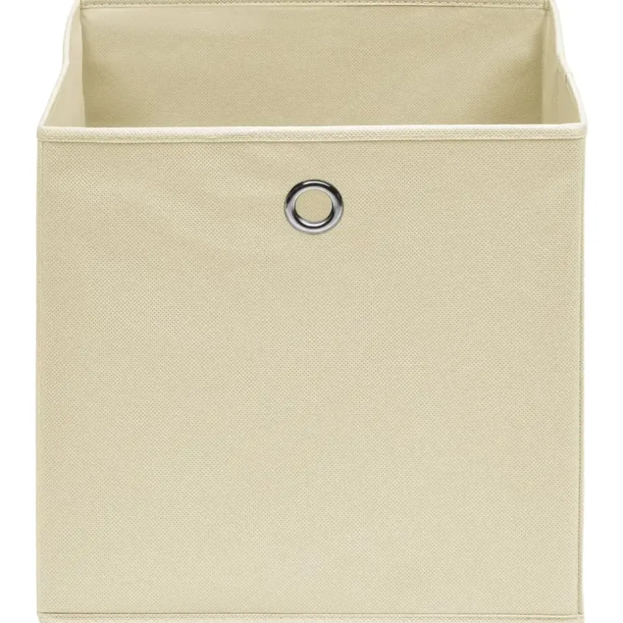 vidaXL - Opbergbox - Crème - Stof - 4 stuks