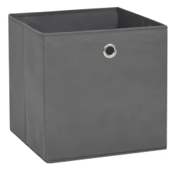 vidaXL - Opbergbox - Grijs - Stof - 4 stuks