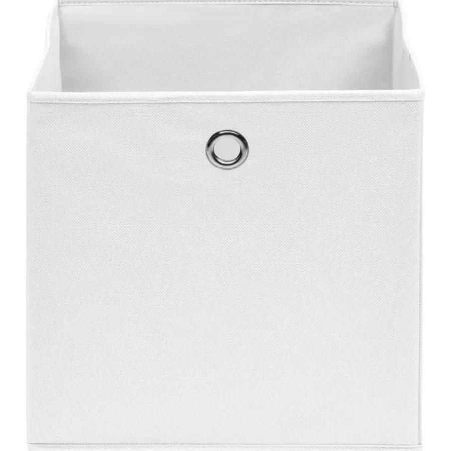 Opbergboxen-vidaXL - Opbergbox - Wit - Stof - 4 stuks