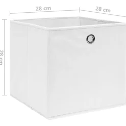 Opbergboxen-vidaXL - Opbergbox - Wit - Stof - 4 stuks