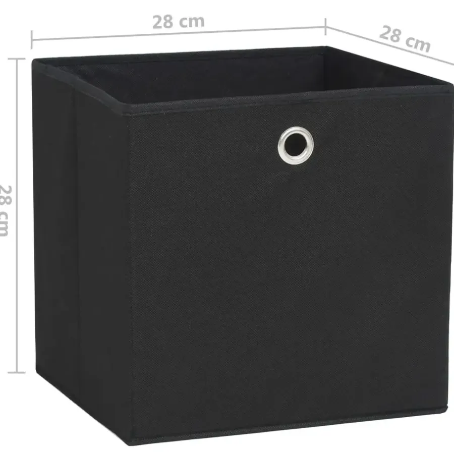 vidaXL - Opbergbox - Zwart - Stof - 4 stuks