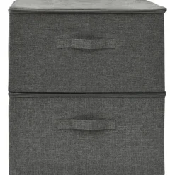 Opbergboxen-vidaXL - Opbergbox Opbergboxen - Antraciet - Stof - 2 stuks