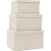 Opbergboxen-vidaXL - Opbergbox Opbergboxen - Crème - Stof