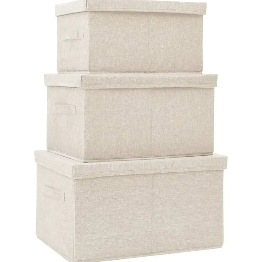 Opbergboxen-vidaXL - Opbergbox Opbergboxen - Crème - Stof