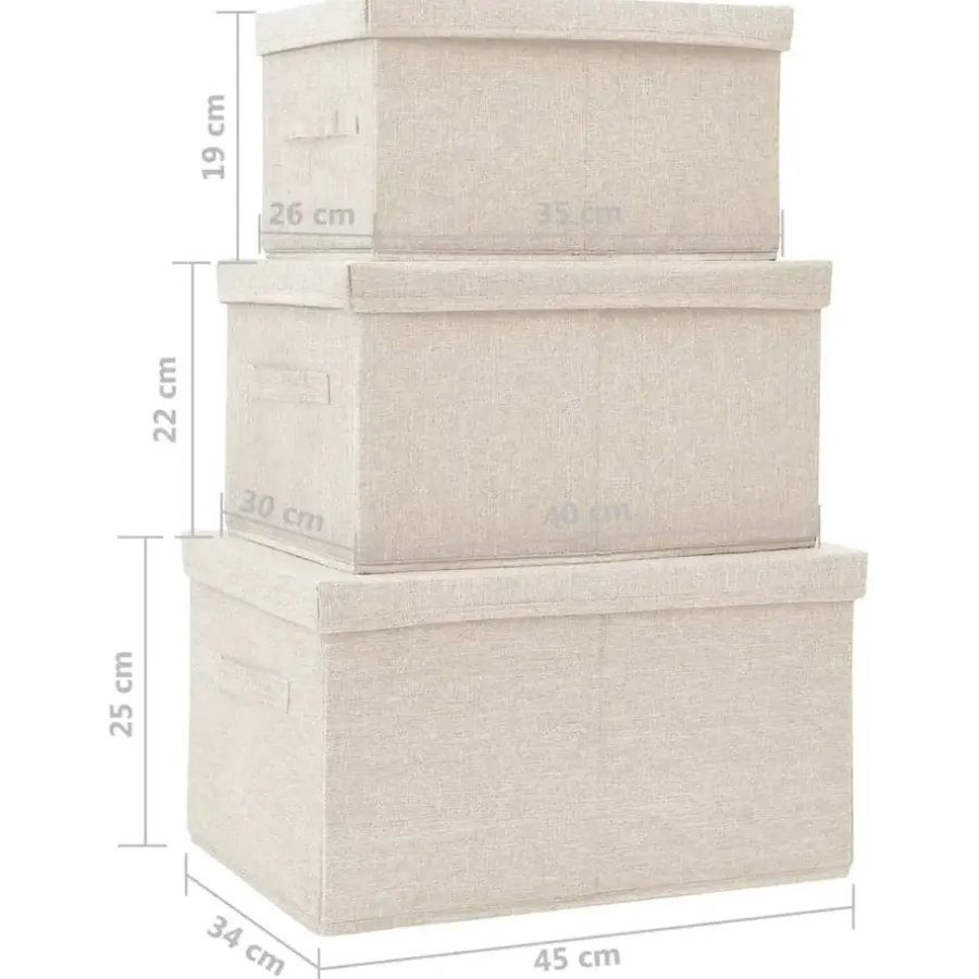 Opbergboxen-vidaXL - Opbergbox Opbergboxen - Crème - Stof