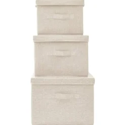 Opbergboxen-vidaXL - Opbergbox Opbergboxen - Crème - Stof