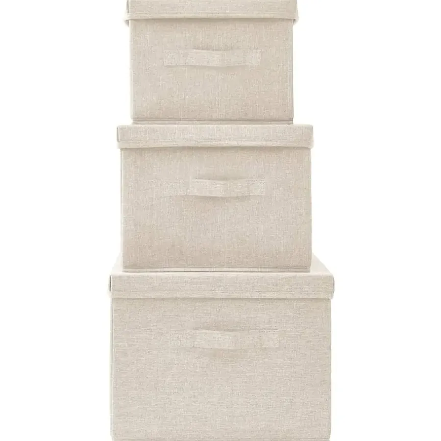 Opbergboxen-vidaXL - Opbergbox Opbergboxen - Crème - Stof