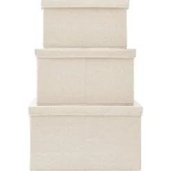 Opbergboxen-vidaXL - Opbergbox Opbergboxen - Crème - Stof