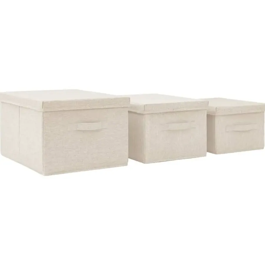 Opbergboxen-vidaXL - Opbergbox Opbergboxen - Crème - Stof
