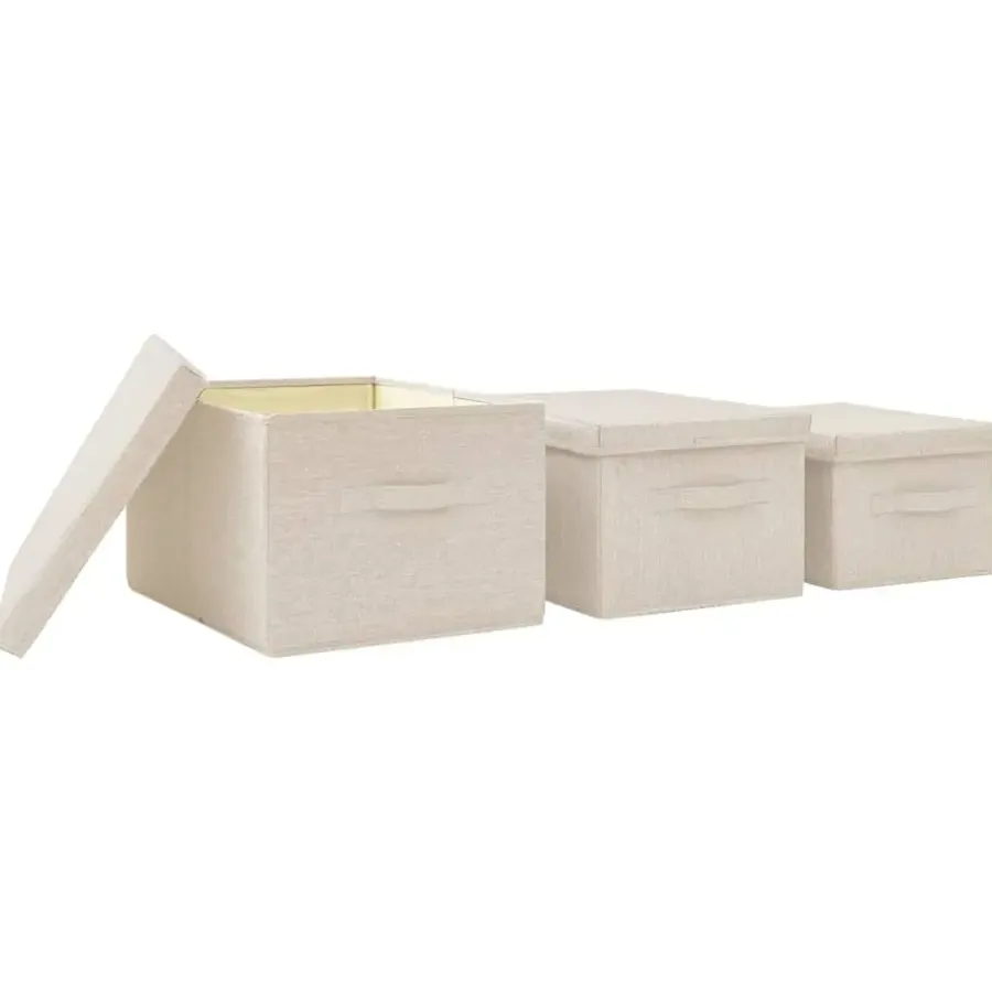 Opbergboxen-vidaXL - Opbergbox Opbergboxen - Crème - Stof