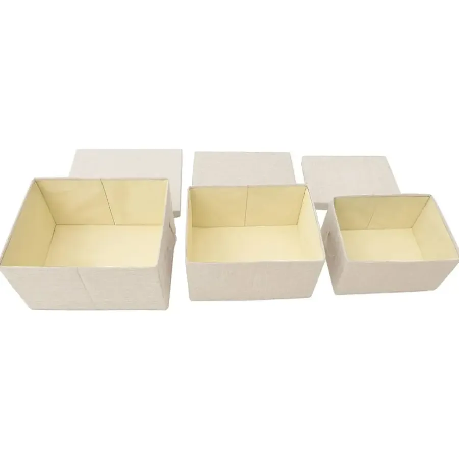 Opbergboxen-vidaXL - Opbergbox Opbergboxen - Crème - Stof