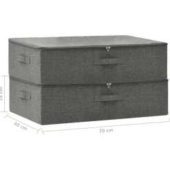vidaXL - Opbergbox Opbergboxen - Antraciet - Stof - 2 stuks