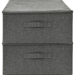 vidaXL - Opbergbox Opbergboxen - Antraciet - Stof - 2 stuks