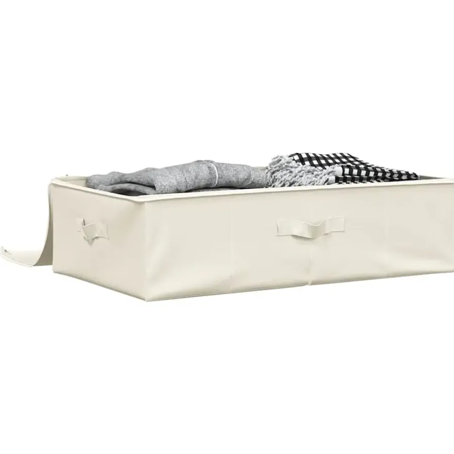 Opbergboxen-vidaXL - Opbergbox Opbergboxen - Crème - Stof - 2 stuks