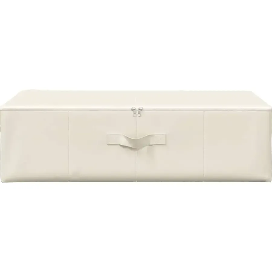 Opbergboxen-vidaXL - Opbergbox Opbergboxen - Crème - Stof - 2 stuks
