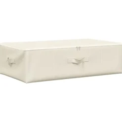Opbergboxen-vidaXL - Opbergbox Opbergboxen - Crème - Stof - 2 stuks