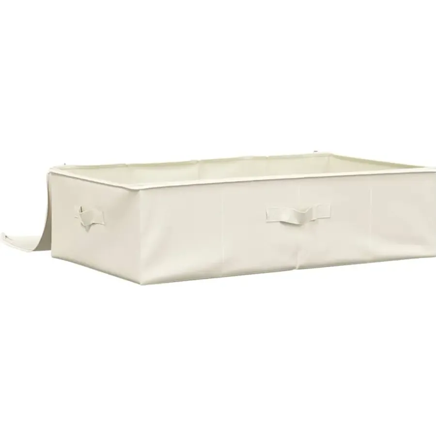 Opbergboxen-vidaXL - Opbergbox Opbergboxen - Crème - Stof - 2 stuks