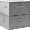 Opbergboxen-vidaXL - Opbergbox Opbergboxen - Grijs - Stof - 2 stuks