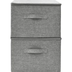 Opbergboxen-vidaXL - Opbergbox Opbergboxen - Grijs - Stof - 2 stuks