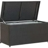 Kussenboxen-vidaXL - Opbergcontainer Voor Buiten - Zwart - Poly rattan - 100 x 50 x 50 cm