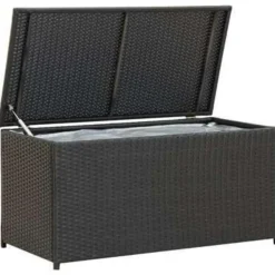 Kussenboxen-vidaXL - Opbergcontainer Voor Buiten - Zwart - Poly rattan - 100 x 50 x 50 cm