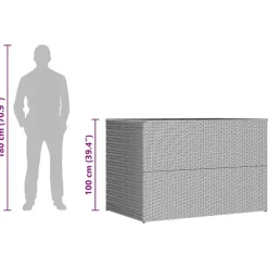 Kussenboxen-vidaXL - Opbergcontainer Voor Buiten - Bruin - Poly rattan