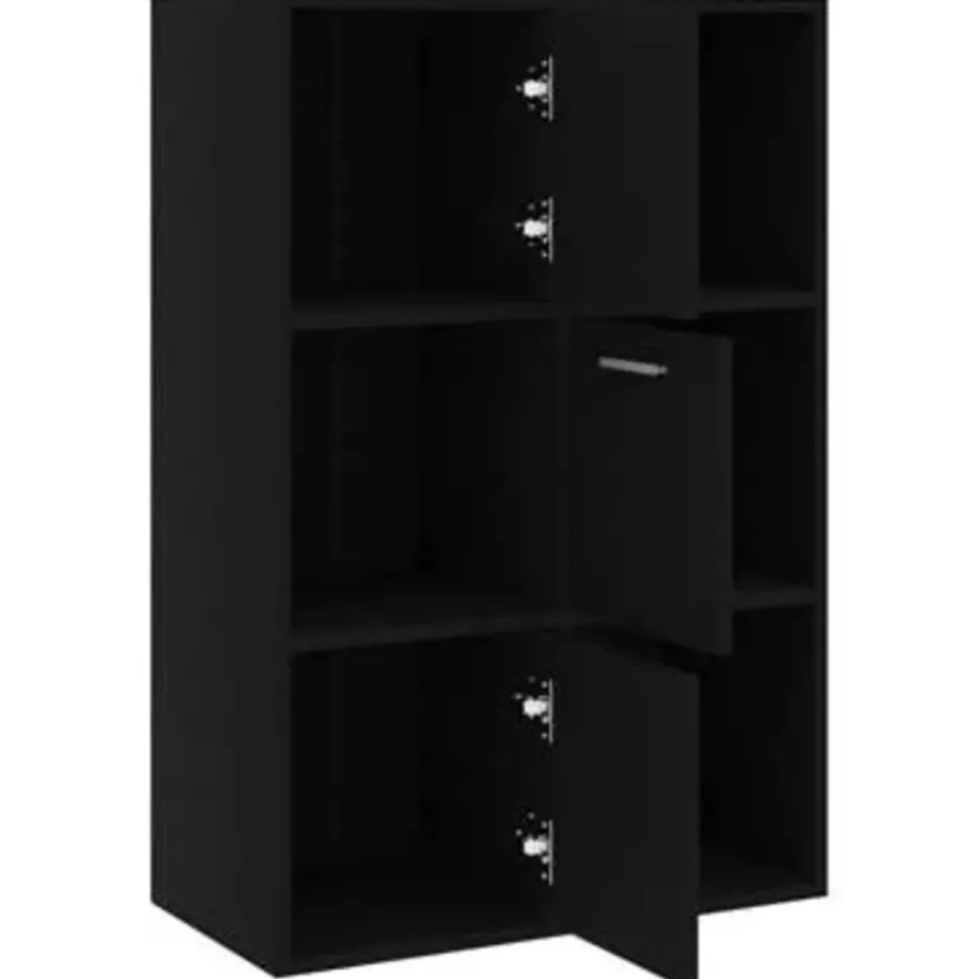 vidaXL - Opbergkast - Zwart - Bewerkt hout