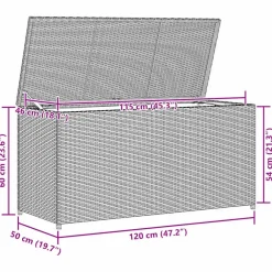 vidaXL - Opbergkist - Bruin - Poly rattan