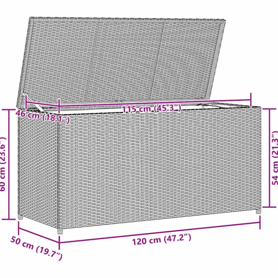 vidaXL - Opbergkist - Bruin - Poly rattan