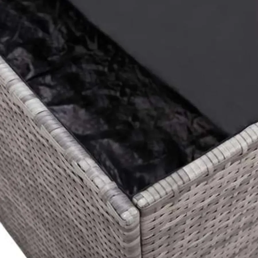 vidaXL - Opbergkist - Grijs - Poly rattan