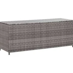 vidaXL - Opbergkist - Grijs - Poly rattan