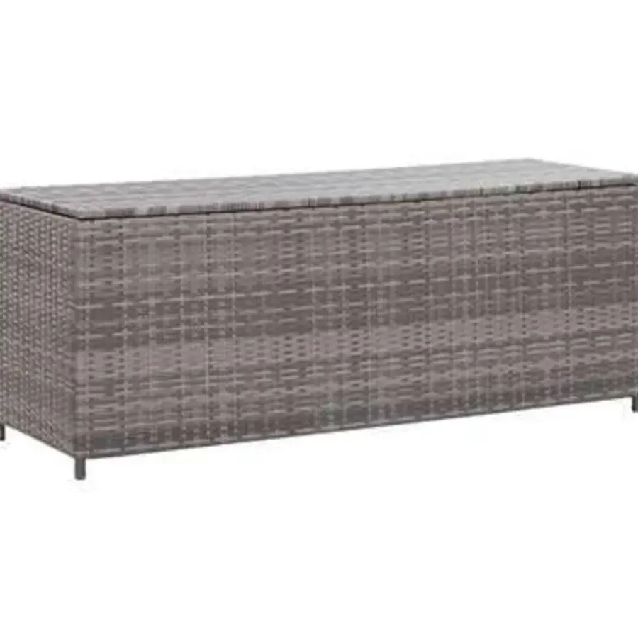 vidaXL - Opbergkist - Grijs - Poly rattan