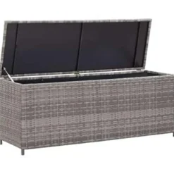 vidaXL - Opbergkist - Grijs - Poly rattan