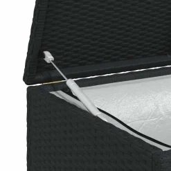vidaXL - Opbergkist - Zwart - Poly rattan