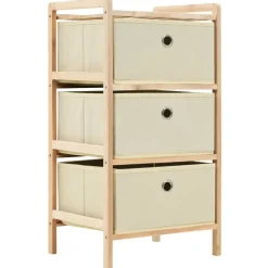 Ladekasten|Ladekasten-vidaXL - Opbergmeubel - Beige - Hout