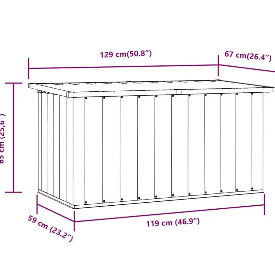 vidaXL - Opslagkist - Antraciet - Staal - 129 x 67 x 65 cm