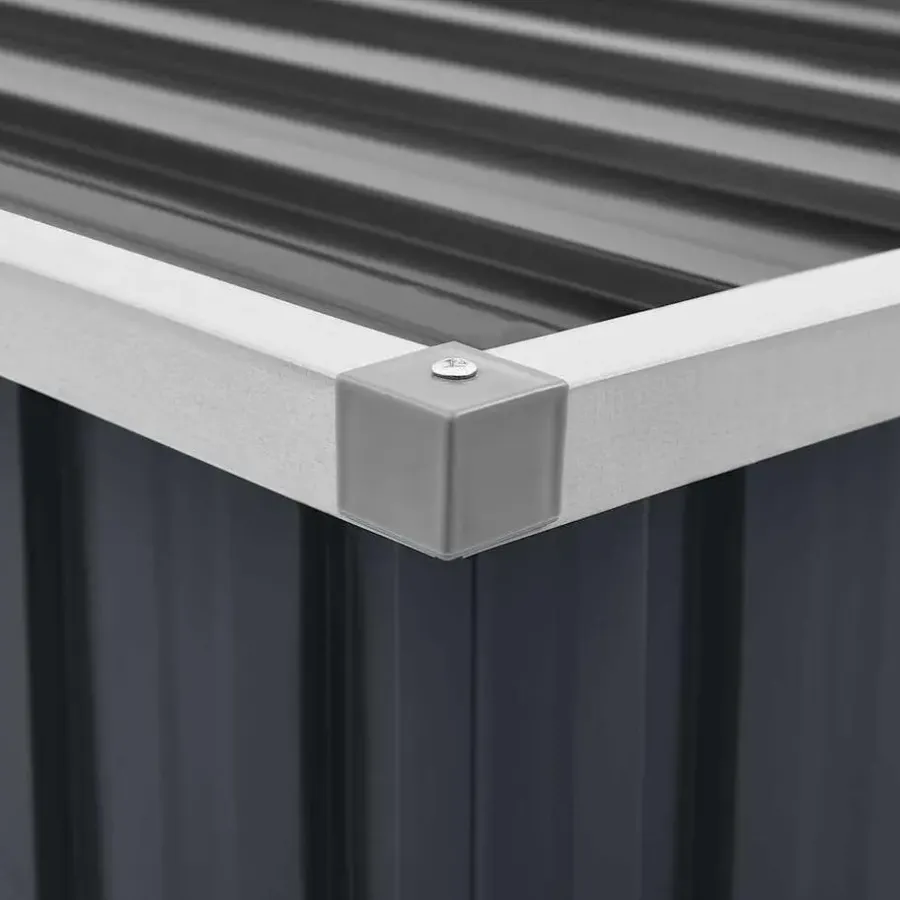 vidaXL - Opslagkist - Antraciet - Staal - 129 x 67 x 65 cm