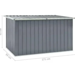 Kussenboxen-vidaXL - Opslagkist - Grijs - Staal - 171 x 99 x 93 cm