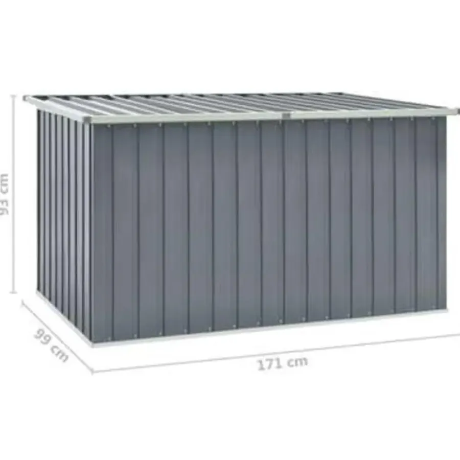 Kussenboxen-vidaXL - Opslagkist - Grijs - Staal - 171 x 99 x 93 cm