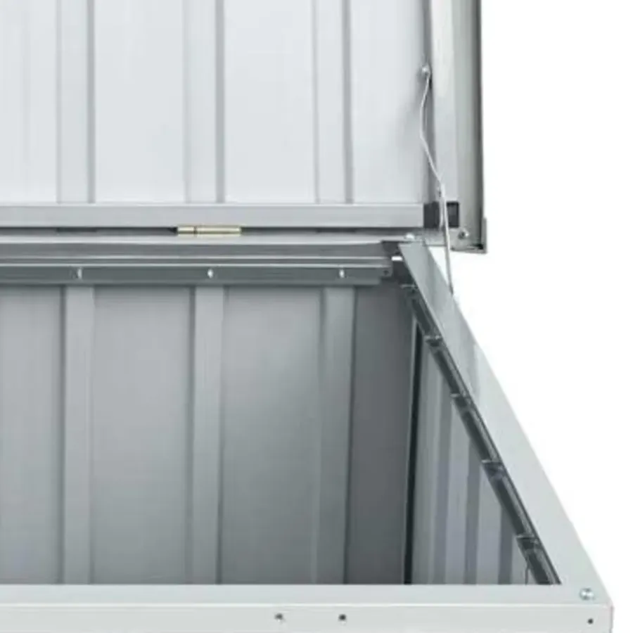 Kussenboxen-vidaXL - Opslagkist - Grijs - Staal - 129 x 67 x 65 cm