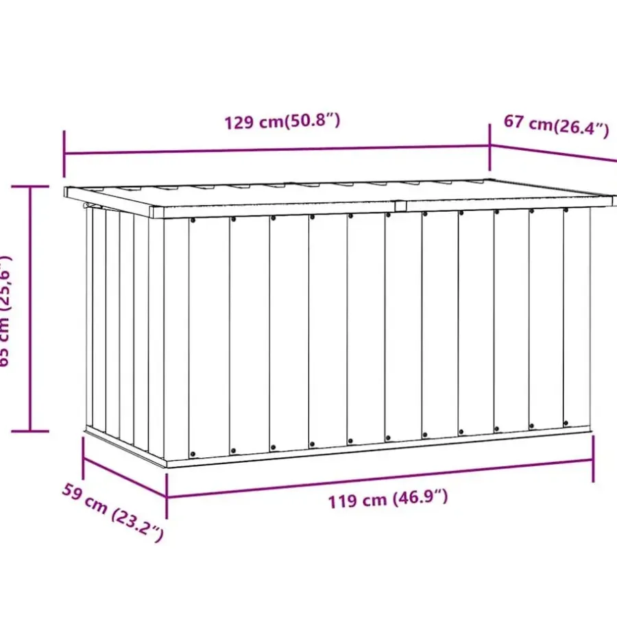 Kussenboxen-vidaXL - Opslagkist - Grijs - Staal - 129 x 67 x 65 cm