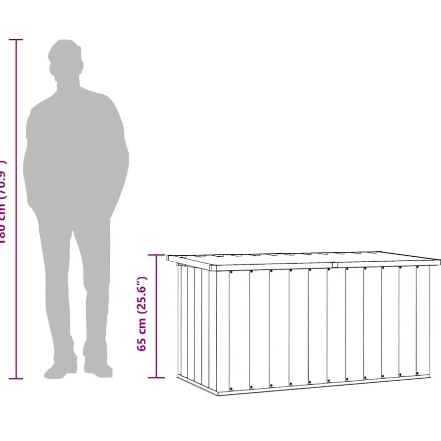 Kussenboxen-vidaXL - Opslagkist - Grijs - Staal - 129 x 67 x 65 cm