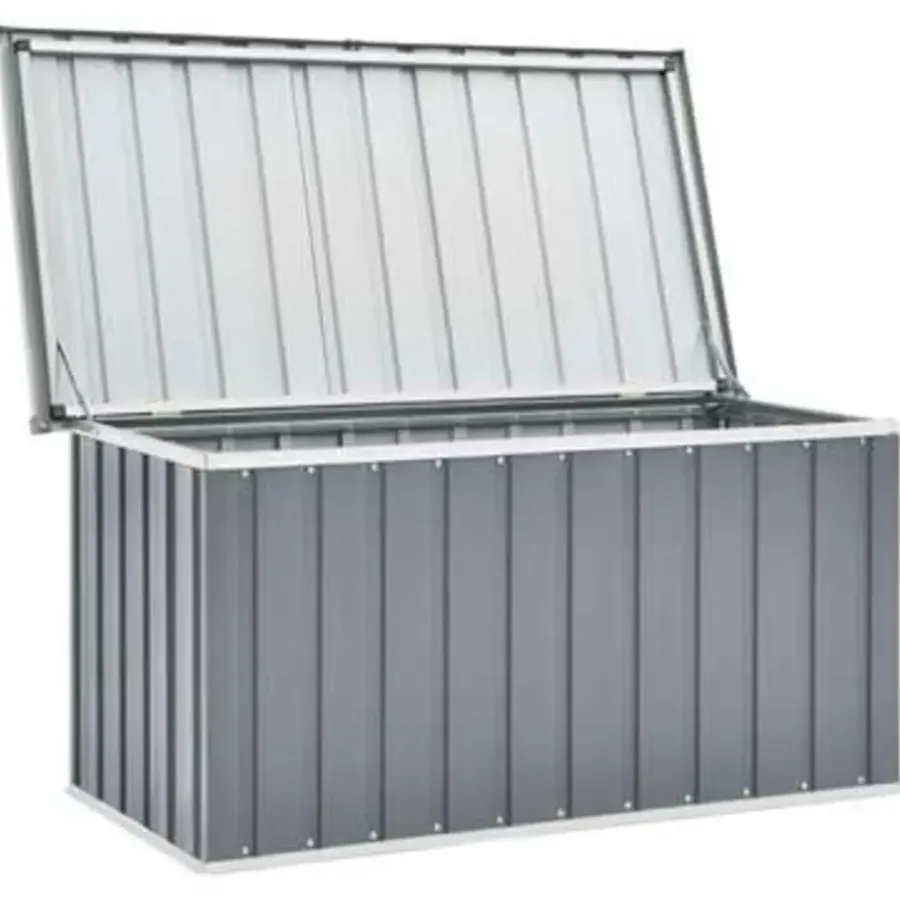 Kussenboxen-vidaXL - Opslagkist - Grijs - Staal - 129 x 67 x 65 cm