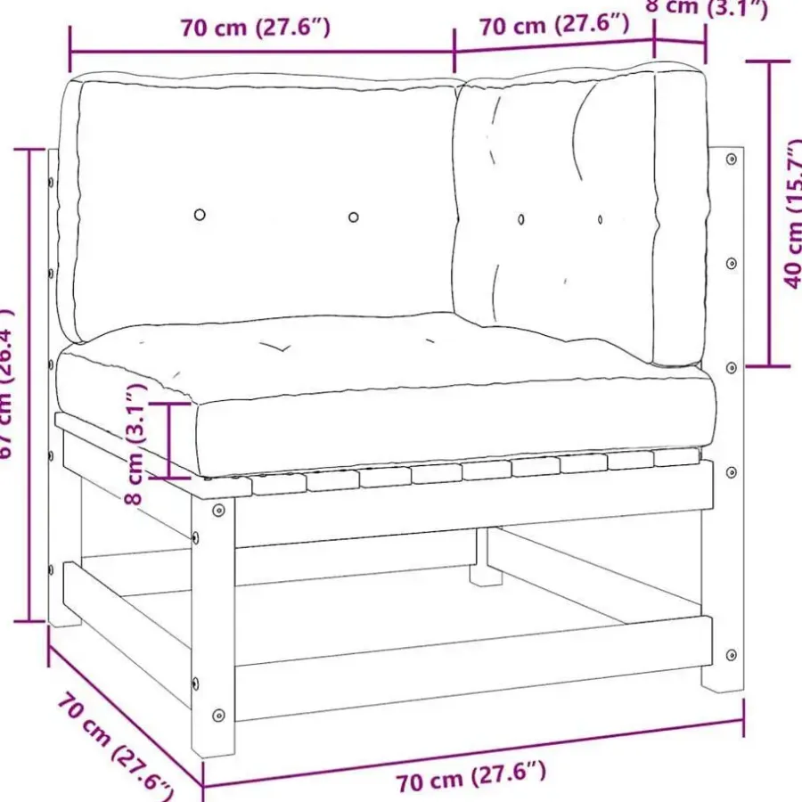 vidaXL - Palletbank - Antraciet - Grenenhout