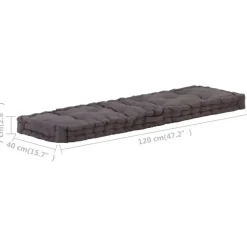 Tuinstoelkussens-vidaXL - Palletkussen - Antraciet - Katoen