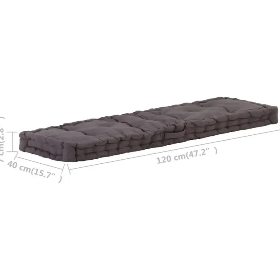 Tuinstoelkussens-vidaXL - Palletkussen - Antraciet - Katoen