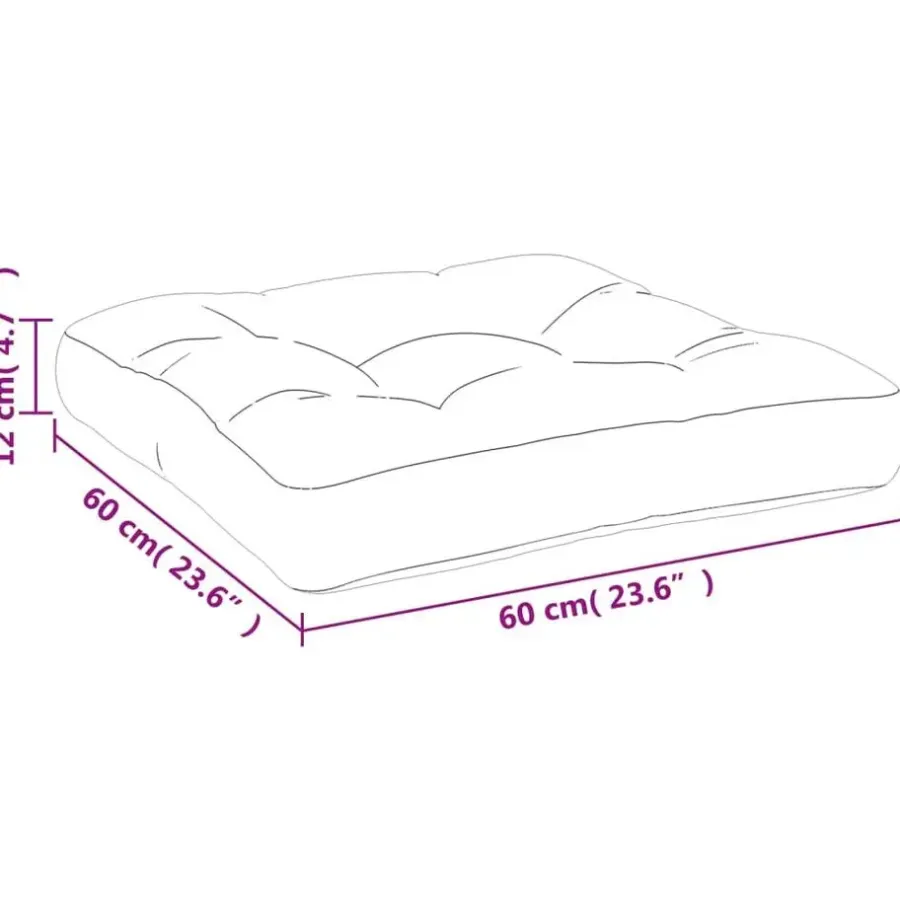 Palletkussens-vidaXL - Palletkussen - Roze - Stof - 60 x 60 x 12 cm